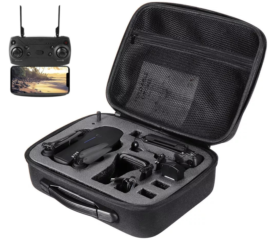 Il telecomando e la pratica borsa del nostro drone Eachine E520-S